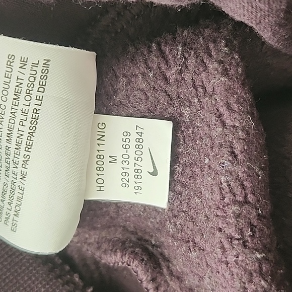 Nike Joggers Sweatpants Dark Plum with Fleece Panel Women's Size Medium - Picture 8 of 11